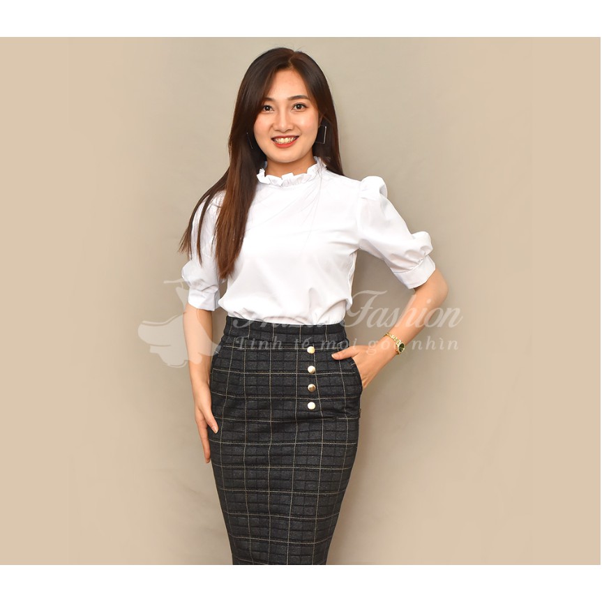 Sơ mi cổ bèo hàng Việt Nam thiết kế