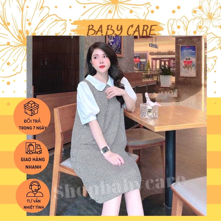VÁY BẦU MÙA HÈ XINH KẺ TAY PHỒNG CỔ SEN NHẸ NHÀNG- ĐẦM BẦU ĐẸP,VÁY CÔNG SỞ DỄ MẶC