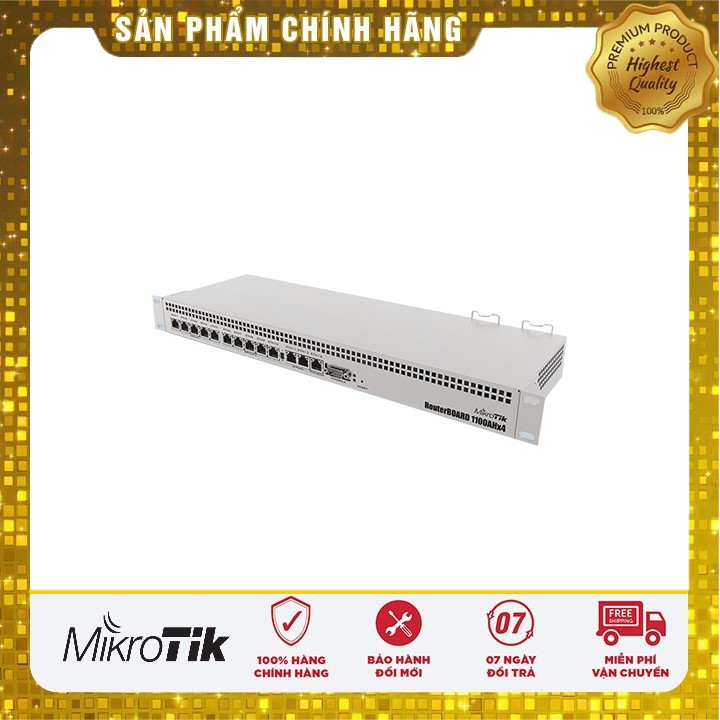 Thiết bị cân bằng tải RouterMikrotik RB1100AHx4 - Nhập khẩu & Bảo hành chính hãng 12 Tháng - Hỗ trợ kỹ thuật 24/7 Online