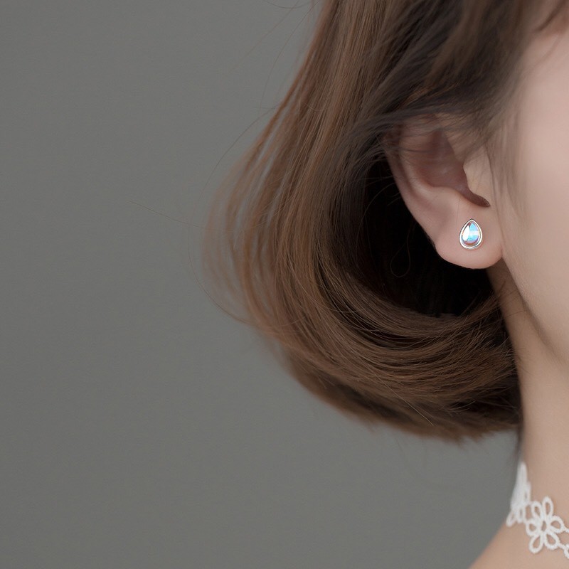 Khuyên Tai Bạc Nữ MIRASON Giọt Nước Nạm Hạt Trai Lấp Lánh Cao Cấp MBT219 - Hoa Tai Nữ Bạc 925