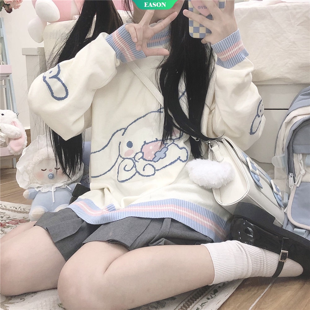 Áo Sweater Mềm Họa Tiết Chú Chó Sanrio Yugui Phong Cách Nhật Bản Dễ Phối Đồ Mùa Thu Đông Cho Nữ [Ướt]