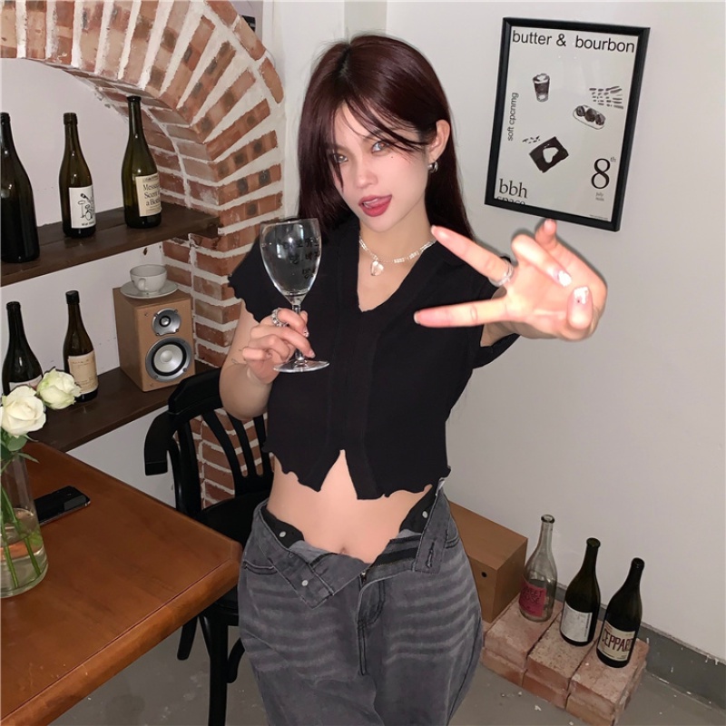 Áo Thun polo Tay Ngắn Quyến Rũ Thời Trang Mùa Hè Cho Nữ