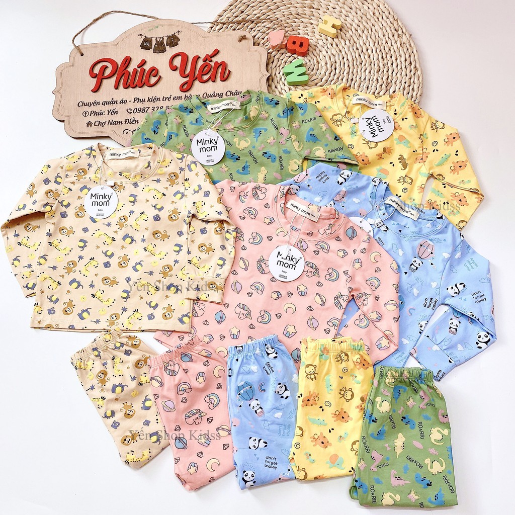 Sale !!! Bộ Dài  Minky Mom Cotton 100 % In Họa Tiết Khỉ-Ngựa Vàng Cho Bé_Super Sale (1311)