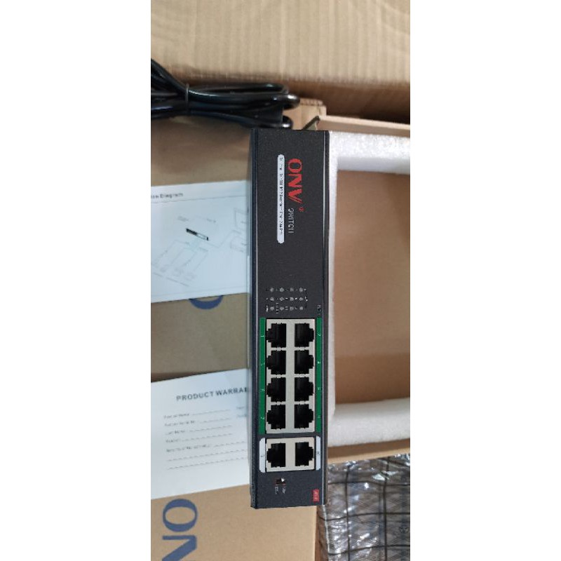 10 chiếc Switch mạng PoE  ONV hàng Dahua chính hiệu 6 port-10 port có cổng uplink đi xa bảo hành đổi 12 tháng