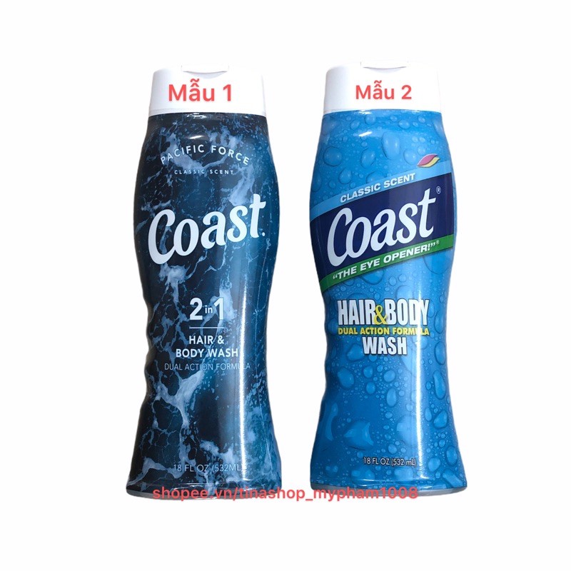 Sữa tắm gội coast 2in1 532ml