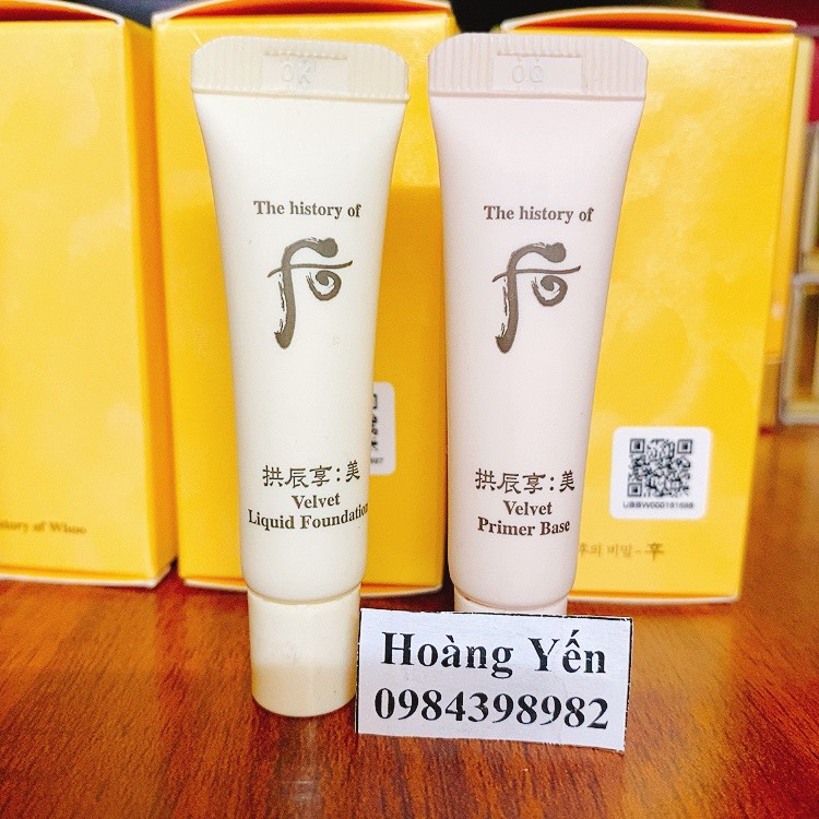 Cặp kem lót +má hồng whoo mini 8ml, lót nền whoo sum37- 6ml  date 2024