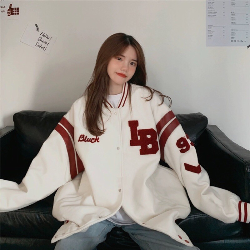 (Sẵn đen XL, trắng L/ Video tự quay) Áo khoác bomber bóng chày thể thao nam nữ unisex ulzzang Hàn Quốc [Yannie]