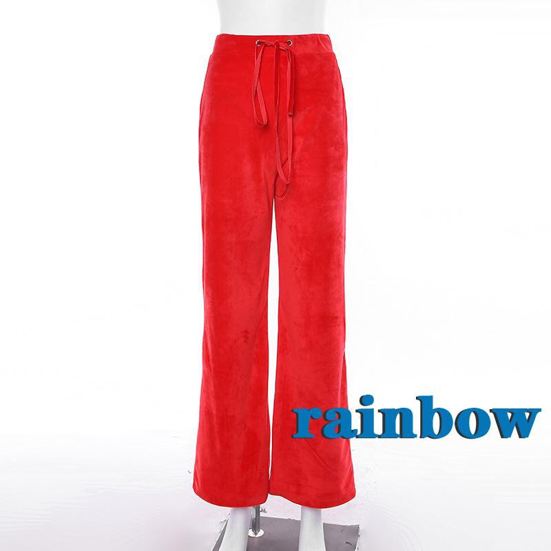 quần ống rộng Lưng Cao Phối Bèo Màu Trơn Thời Trang Cho Nữ | BigBuy360 - bigbuy360.vn