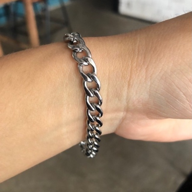 Vòng Tay Nam Thép Titan Không Gỉ Mắt Xích Đơn Cá Tính - Lắc Tay Unisex