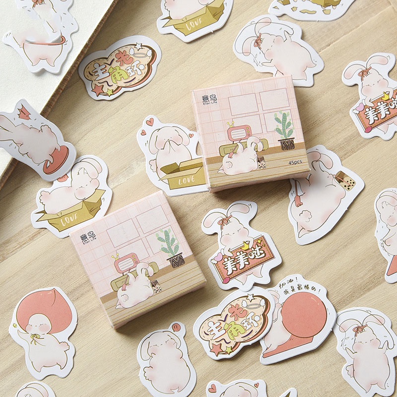 Hộp 45 sticker, 45 miếng dán hình máy ảnh trang trí sổ tay Bullet Journal