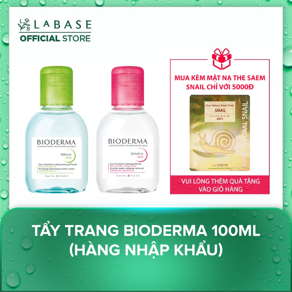 Nước tẩy trang Bioderma Đỏ Sensibio H2O 100ml - Hàng Nhập Khẩu