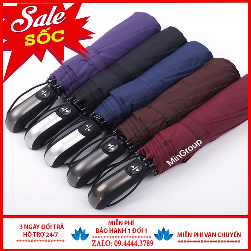 Ô Dù 10 Nan Size Lớn Đóng Mở Tự Động Bằng Nút Bấm Chống Tia UV(Chọn Màu) - Dù Bấm Vải Dù Cao Cấp Hàng Xuất Nhật
