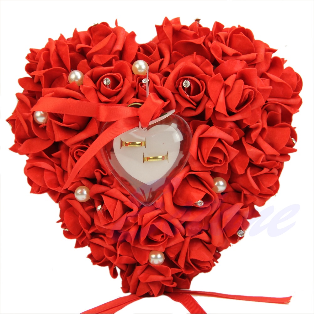 Gối Để Nhẫn Cưới Hình Trái Tim Trang Trí Thanh Lịch