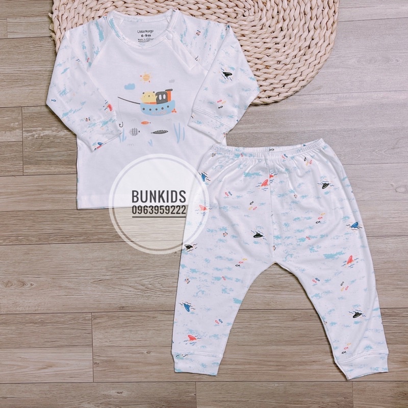 Bộ dài UALA &amp; ROGO cài vai vải petit mỏng bé trai bé gai mặc quanh năm 2240 [ UalaRogo ]