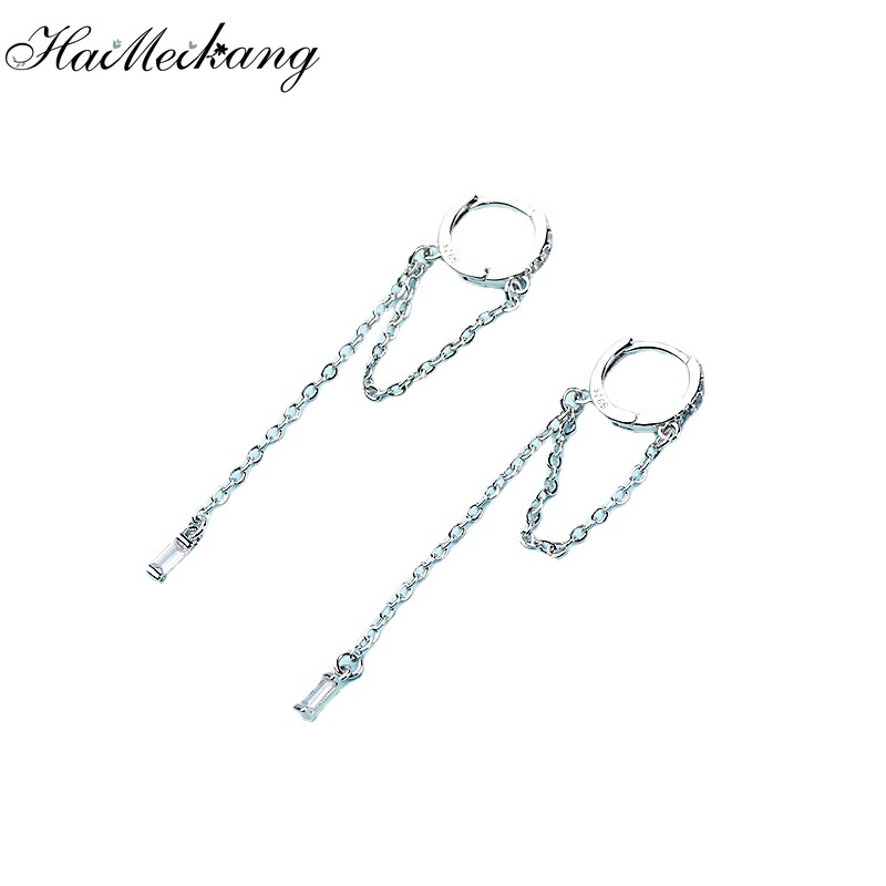 Khuyên tai Haimeikang hình tròn gắn tua rua thời trang xinh xắn cho nữ