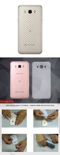 Bộ 3 miếng dán mặt lưng sam sung j7(2016),J710 carbon 3D