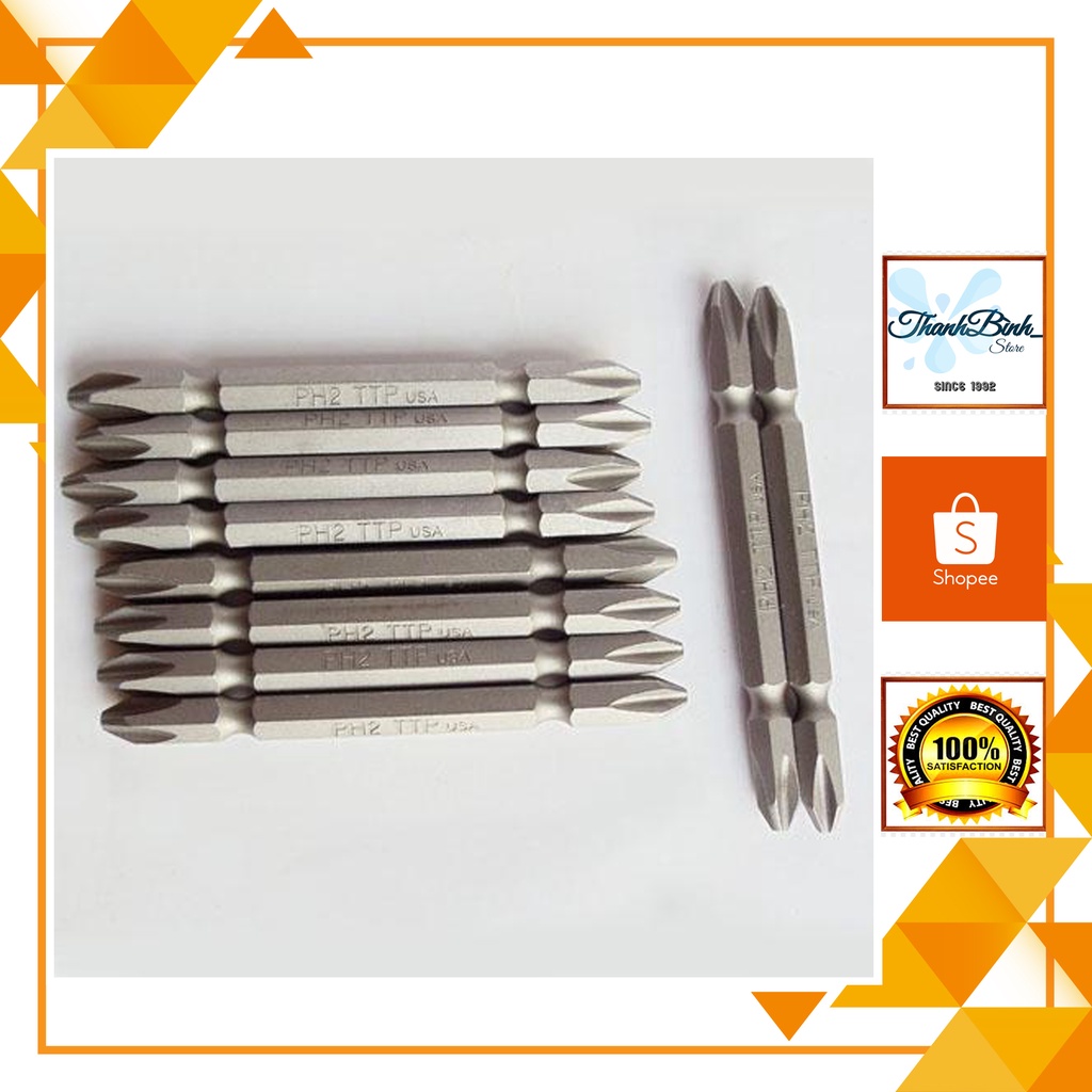 MŨI BẮN VÍT 2 ĐẦU 4 CẠNH PH2 65MM