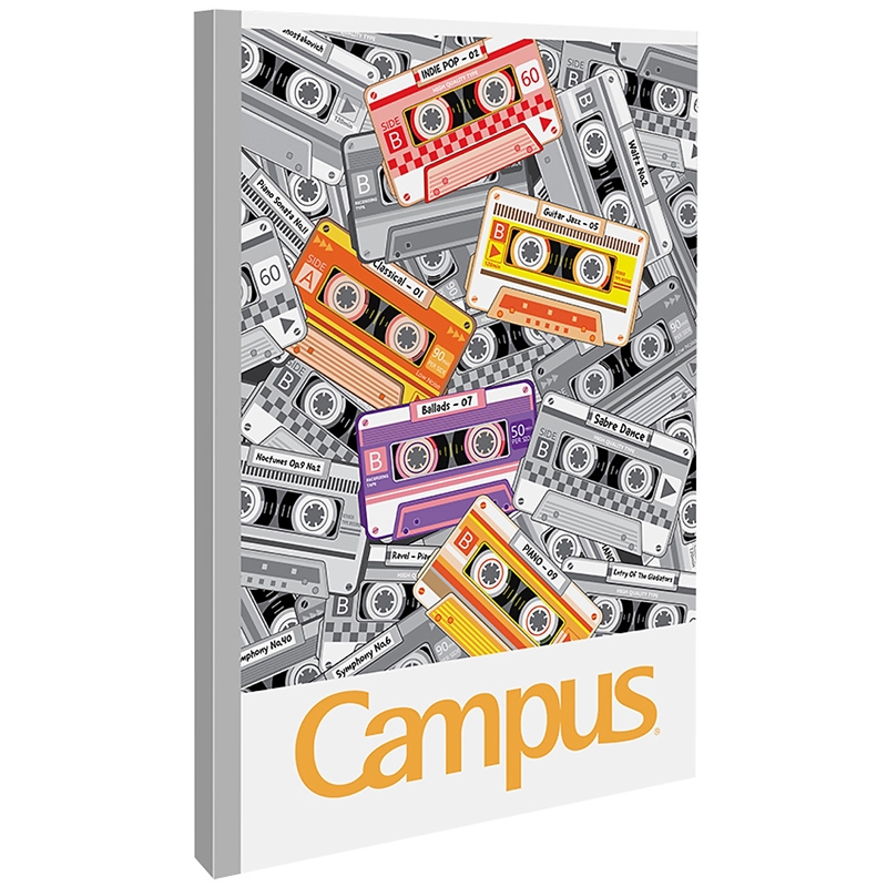 Bộ 5  Vở A4 200 Trang Campus Mix Tape - Kẻ Ngang Có Chấm - NB-A4MT200 - Mẫu 2 - Màu Nâu - KOKUYO