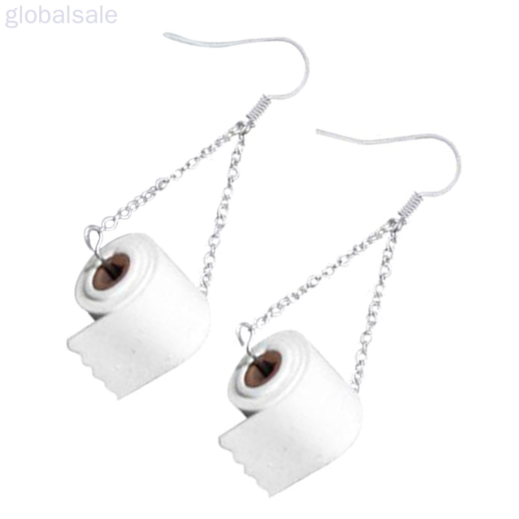 Khuyên tai móc hợp kim thiết kế hình giấy vệ sinh độc đáo dành cho nữ