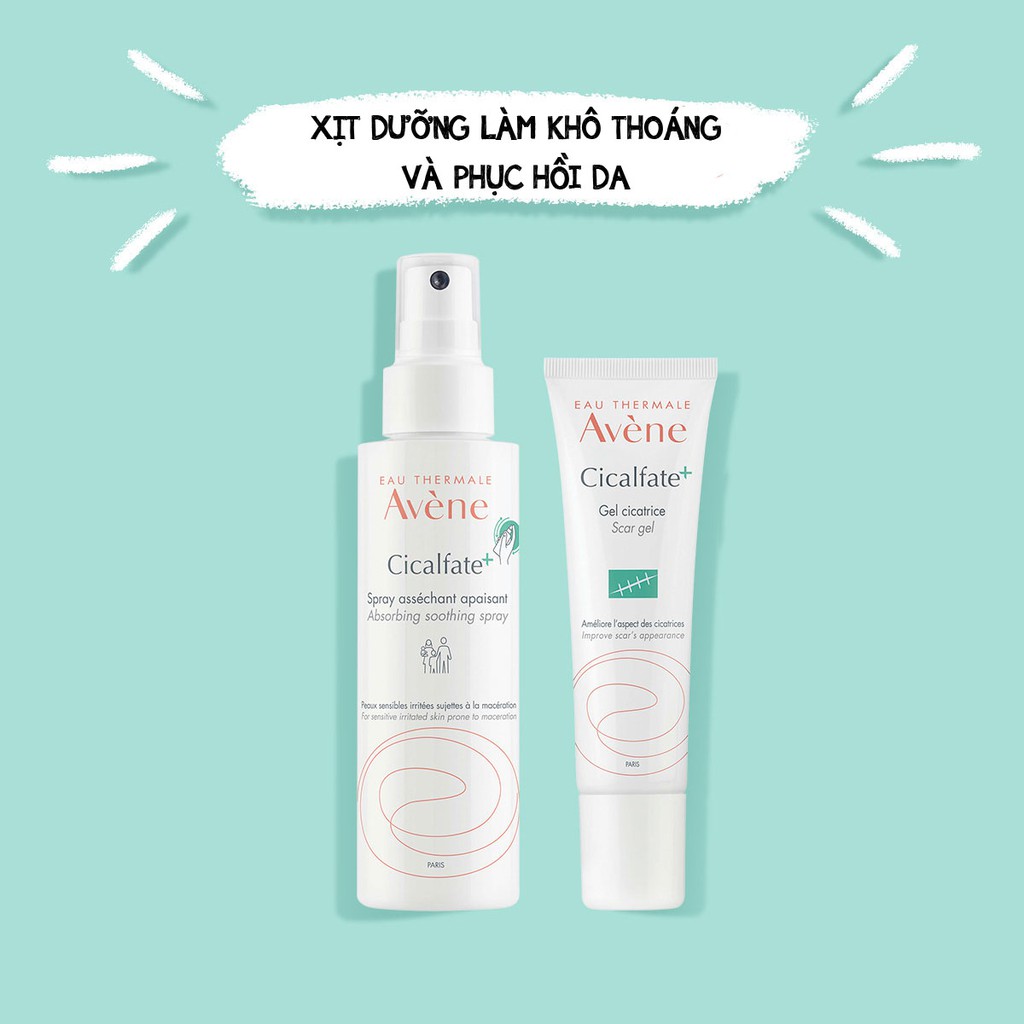 Avène Cicalfate + Repair Dryer Spray - Xịt Dưỡng Làm Khô Thoáng Và Phục Hồi Da 100ml