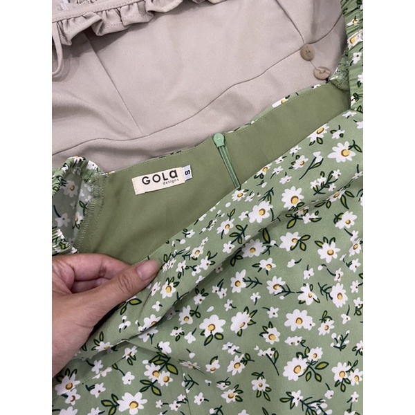 Đầm hoa xanh gola