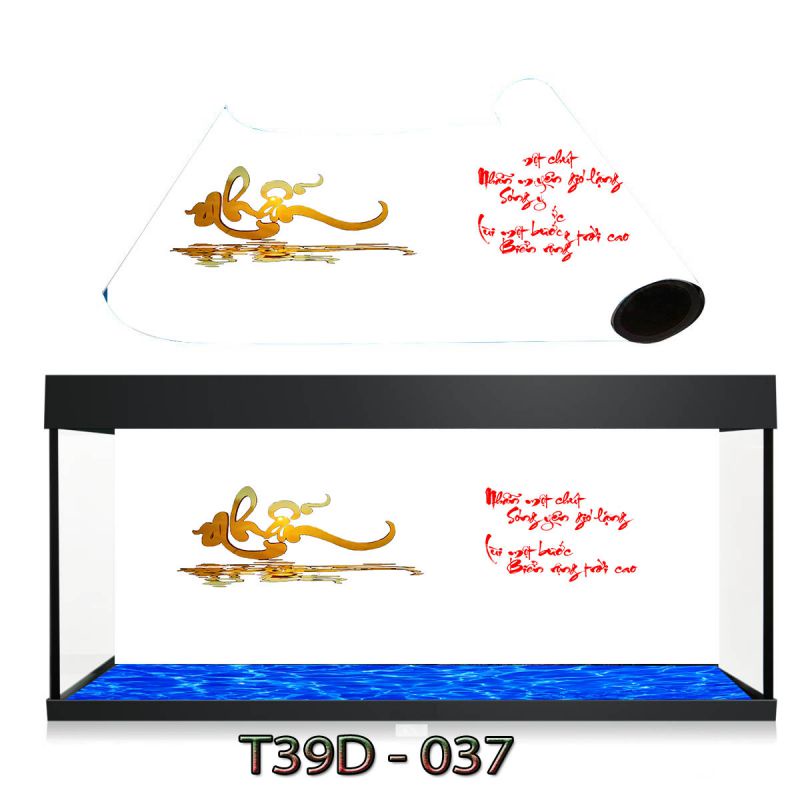 Tranh 3D dán bể cá cảnh , siêu đẹp siêu nét , tích hợp keo sẵn trên bề mặt tranh , nhận in kích thước theo yêu cầu