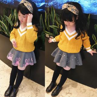 Chân Váy Dệt Kim Dày Dặn Thời Trang Thu Đông Xinh Xắn Cho Bé Gái