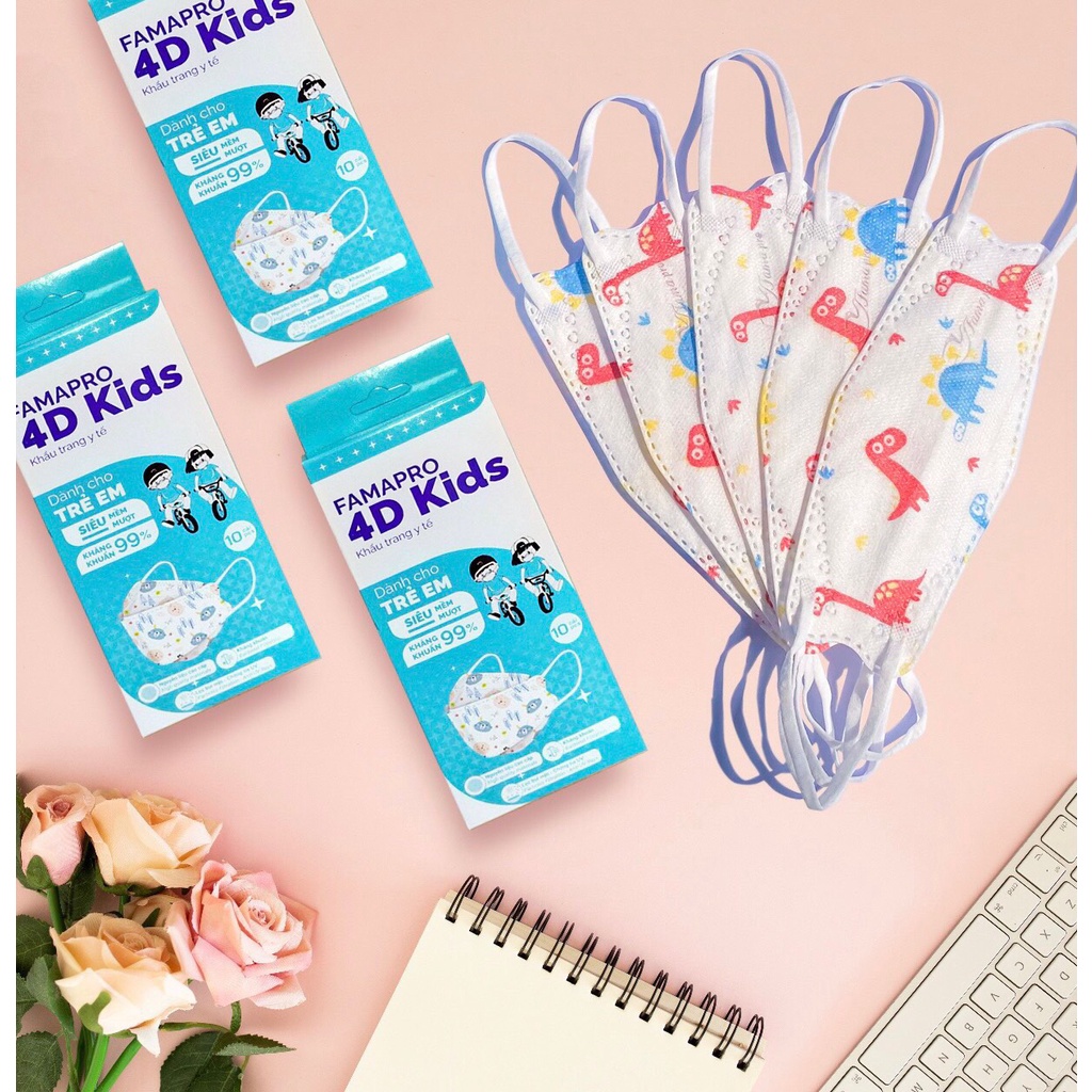 Set 10 Khẩu Trang 4D Cho Bé Famapro Thuộc Công Ty Nam Anh (10 cái 1 hộp)