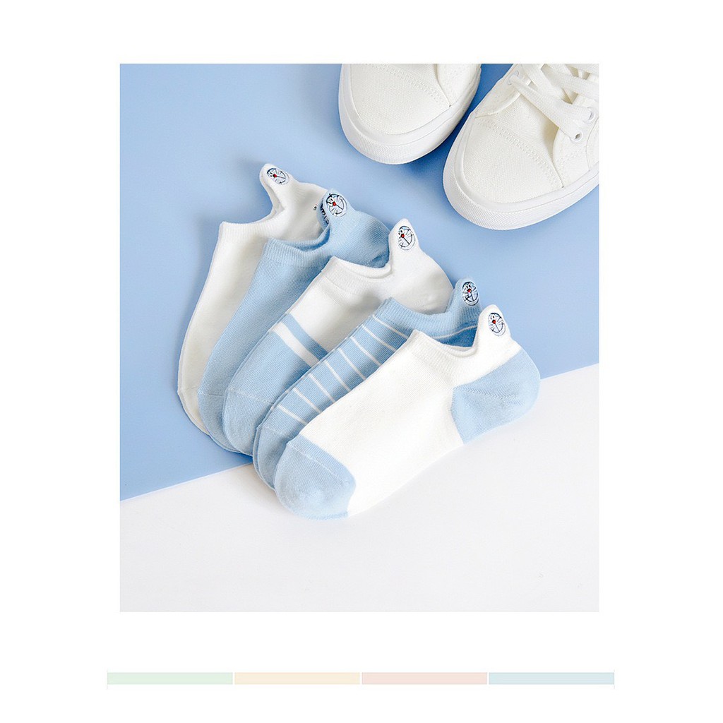 Tất cổ thấp Bivota vớ Doremon xanh phong cách Hàn Quốc siêu dễ thương T78