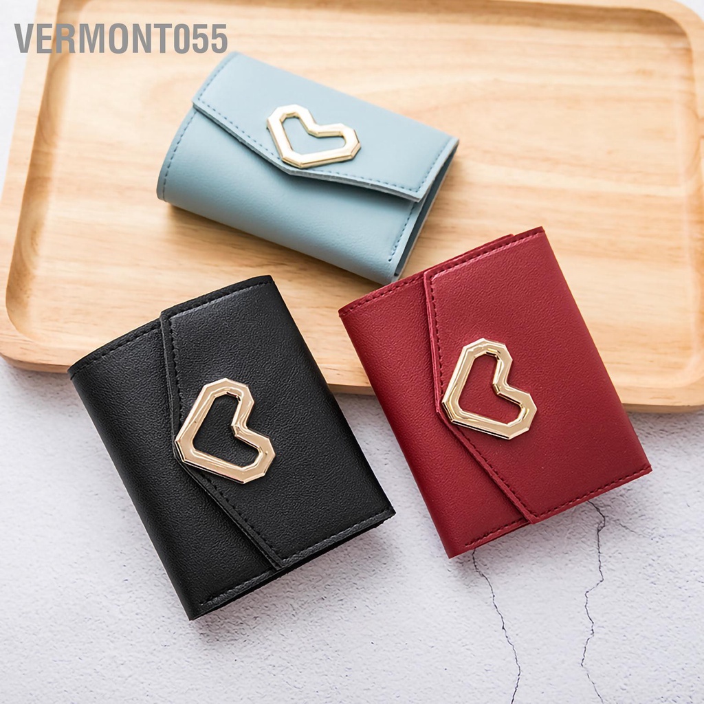 Vermont055 Ví tiền xu ngắn dễ thương Túi đựng thời trang Chủ thẻ thiết thực cho các cô gái Phụ nữ
