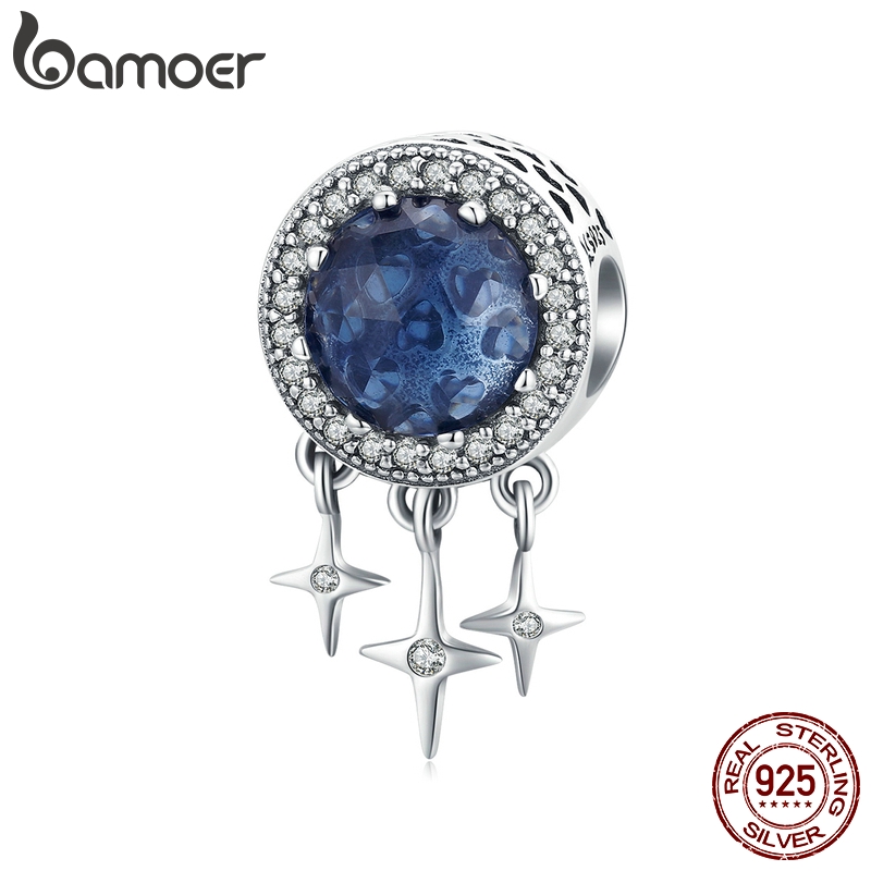 Hạt Charm Bamoer SCC1432 bạc 925 Lấp Lánh Độc Đáo Dùng Làm Trang Sức Thủ Công