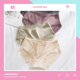 Quần lót cotton sợi tre viền ren cao cấp kháng khuẩn mềm mại LAVENUSA QL43