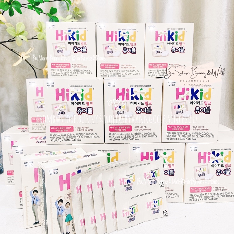 Sữa Hikid Dạng Viên Hộp 60 viên cho bé từ 3-12y - Hàn Quốc
