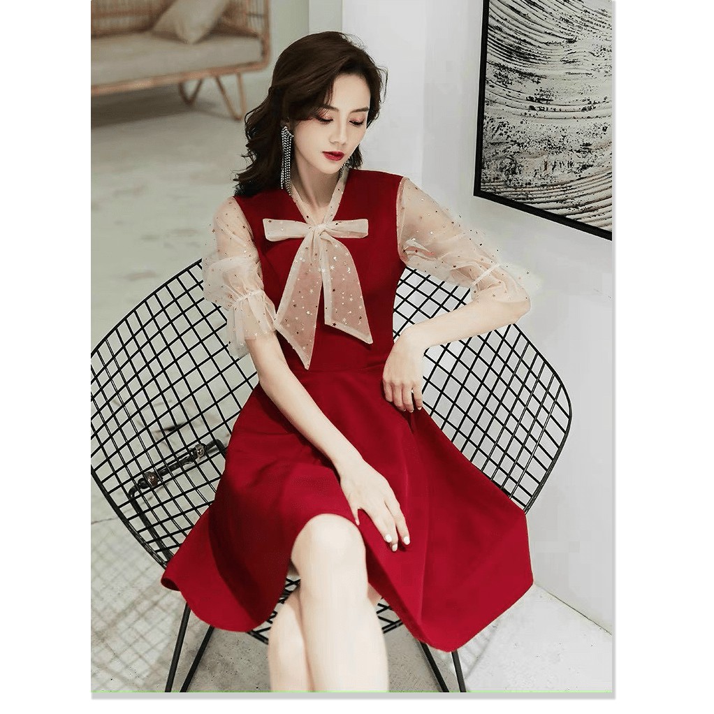ĐẦM XÒE NỮ DỰ TIỆC PHỐI LƯỚI NƠ TIỂU THƯ ĐÀI CÁC