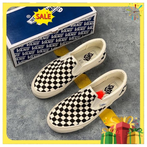 Giày vans caro lười nam nữ 11 Trung đi êm full box bill - Taka Official