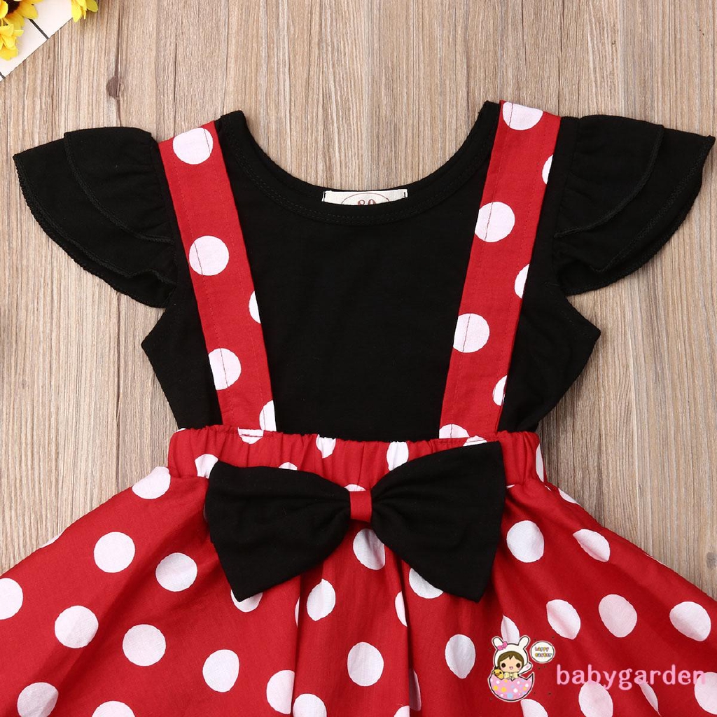 Set Áo Thun 3 Lỗ &amp; Váy Chấm Bi Cho Bé Gái