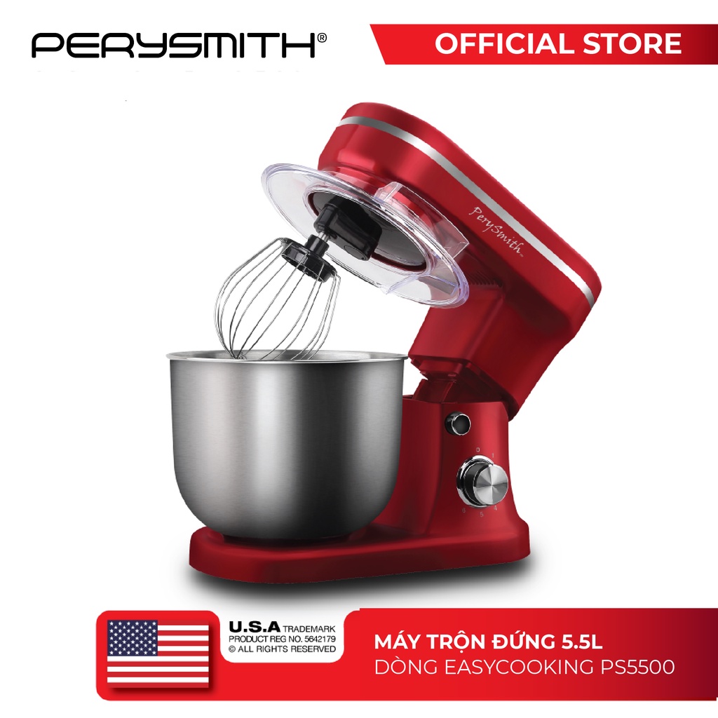 Máy nhồi trộn bột 5,5 lít 6 chế độ Perysmith PS5500