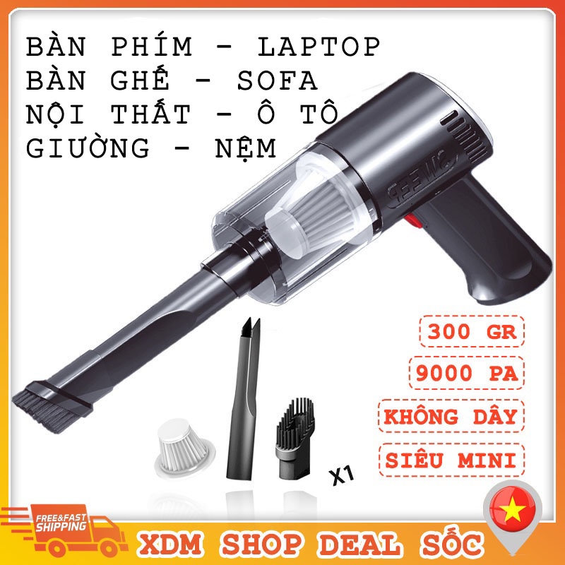 Máy hút bụi cầm tay mini - Máy hút bụi không dây đa năng lực hút siêu mạnh sử dụng hút bụi ô tô, bụi giường XQY55