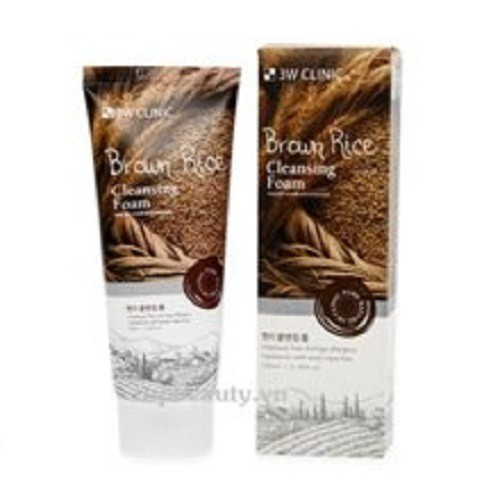 Sữa rửa mặt gạo dưỡng da trắng sáng 3W Clinic Brown Rice Foam Cleansing 100ml _ 3W Clinic Chính Hãng