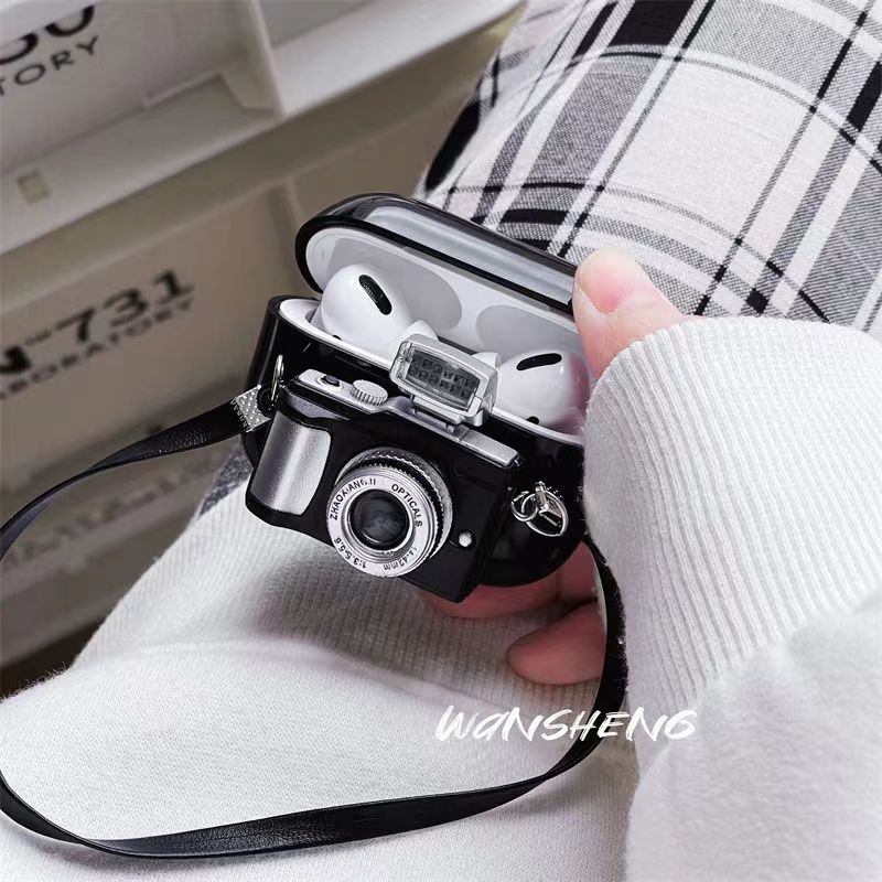Vỏ Bảo Vệ Hộp Sạc Tai Nghe Bluetooth Không Dây airpods 1 / 1 / Pro / 3 Hình Camera