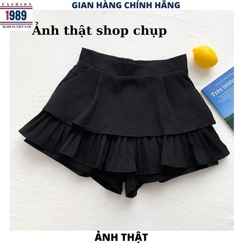 Chân váy xếp ly dưới 2 tầng kiểu dáng hàn quốc ulzzang có quần bên trong lưng cao tennis ngắn dáng xòe -PHƯƠNG VŨ 1989