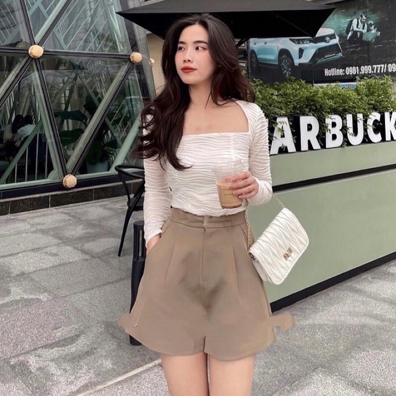Quần Short Nữ Xếp Ly Nhiều Màu