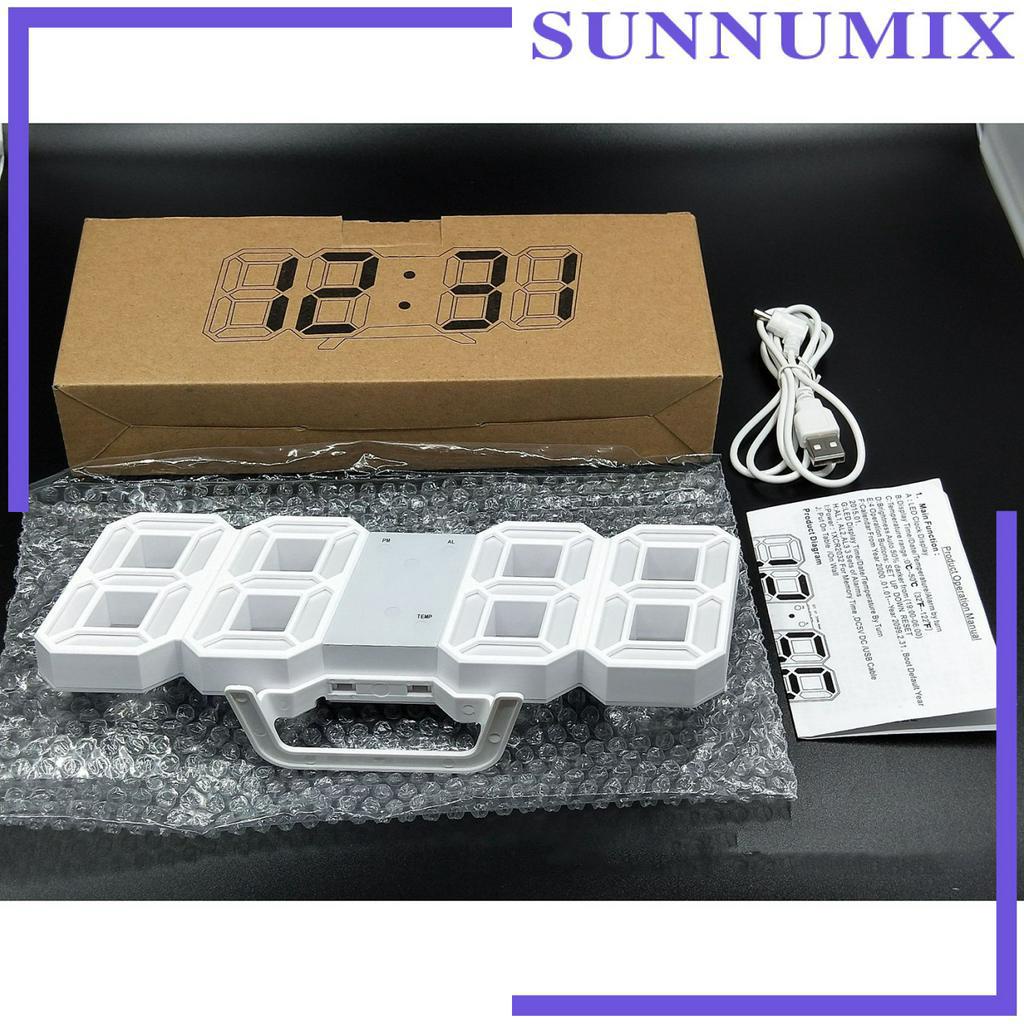 Đồng Hồ LED 3D Kỹ Thuật Số 24 / 12 Giờ Với Cổng Sạc USB Tiện Dụng