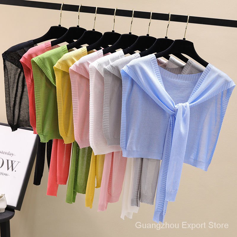 Khăn Choàng Cổ Chống Nắng Bằng Lụa Băng Dệt Kim Thắt Nút Dễ Phối Đồ Thời Trang Mùa Hè Cho Nữ | BigBuy360 - bigbuy360.vn