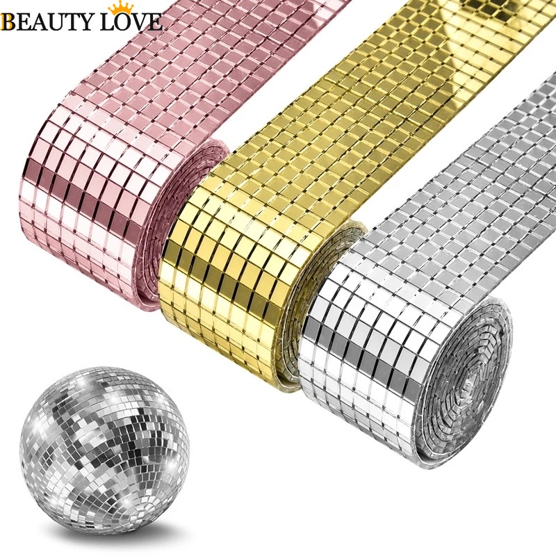 Set 1464 Miếng Dán Kính Tráng Gương Hình Vuông Mini Tự Dính Trang Trí Phòng Tắm DIY