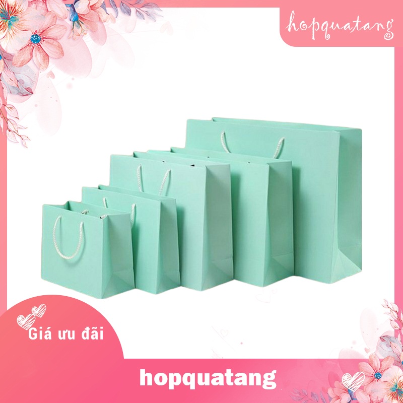 Túi giấy đựng quà tặng quần áo mỹ phẩm cao cấp màu xanh lam Tiffany