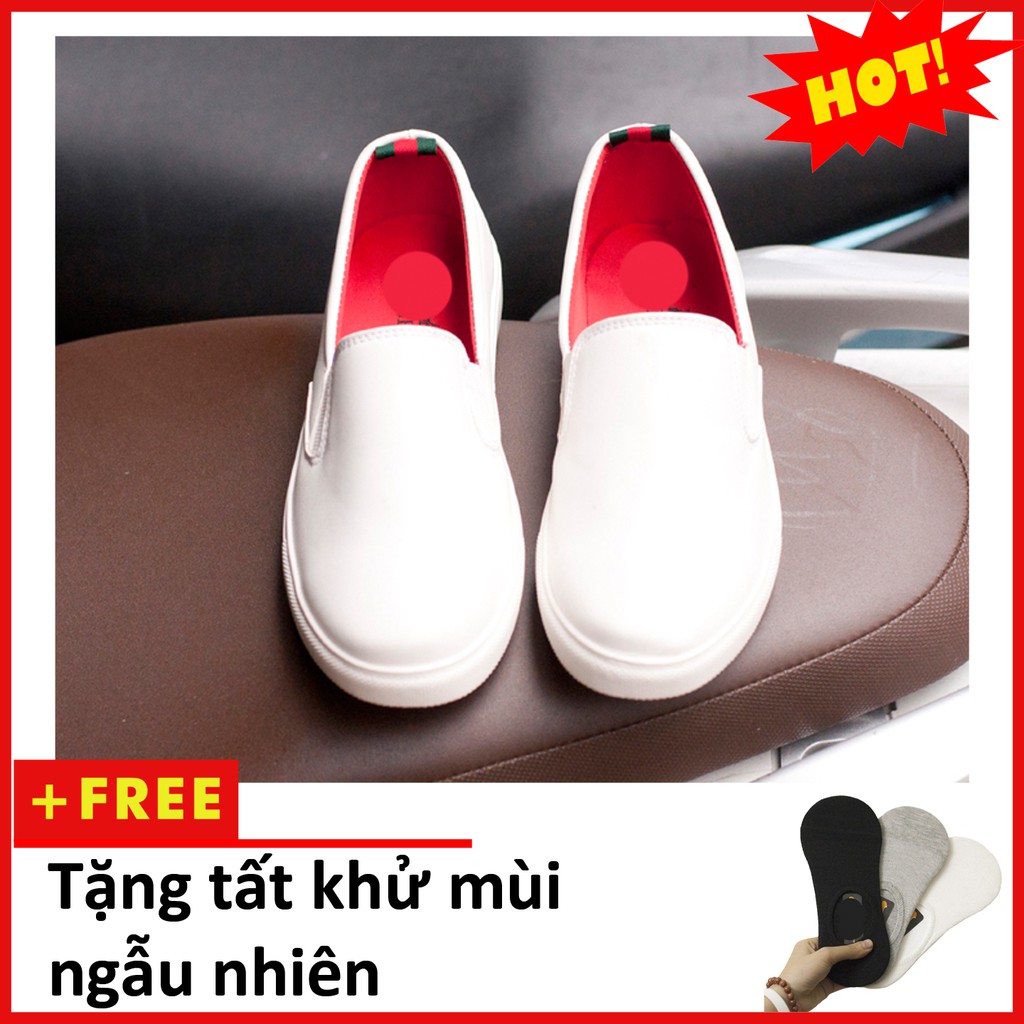 Giày Slip On Nam Aroti Đế Khâu Chắc Chắn Phong Cách Đơn Giản Màu Trắng - M498-TRANG(T)-TRANG