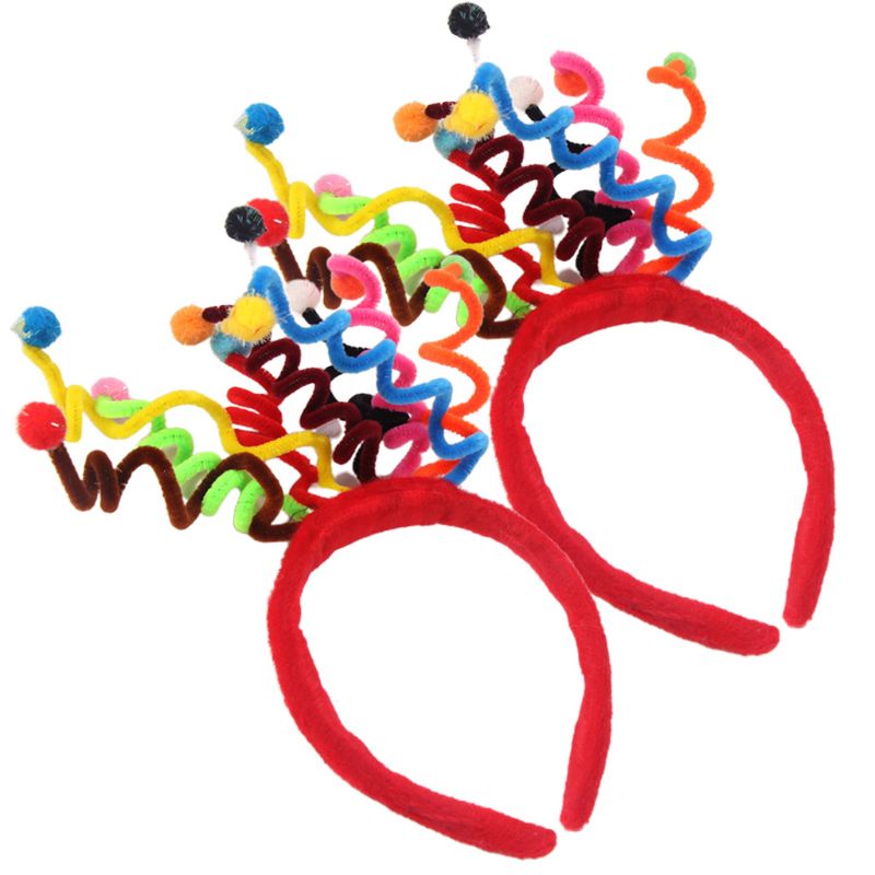 Băng Đô Cài Tóc Đính Bóng Lông Nhiều Màu Sắc Họa Tiết Hoạt Hình Phong Cách Halloween Cho Bé