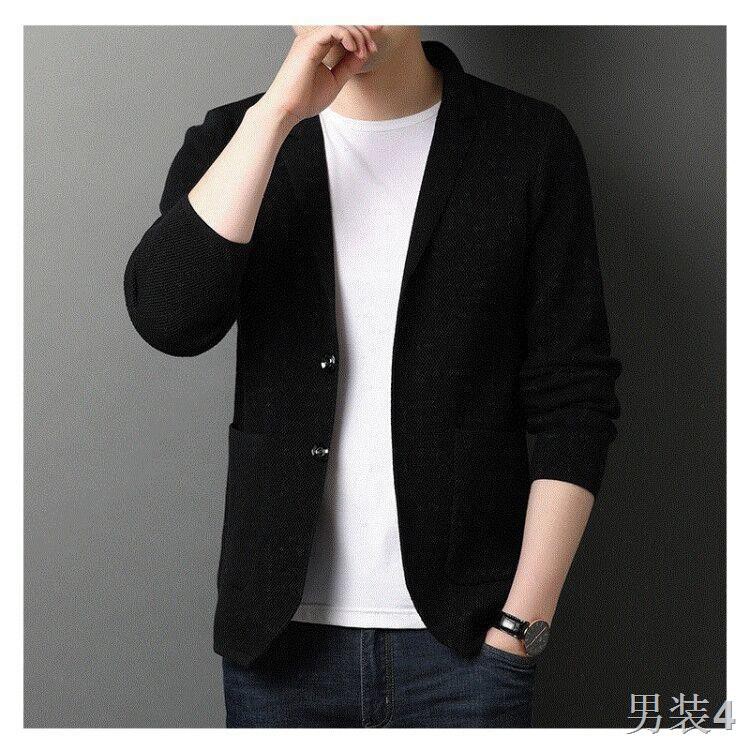 Bộ đồ nam mới mùa hè xuân và thu đan áo nịt đồng màu vest ve len jacket giản dị hợp thời trang mặc ngoài