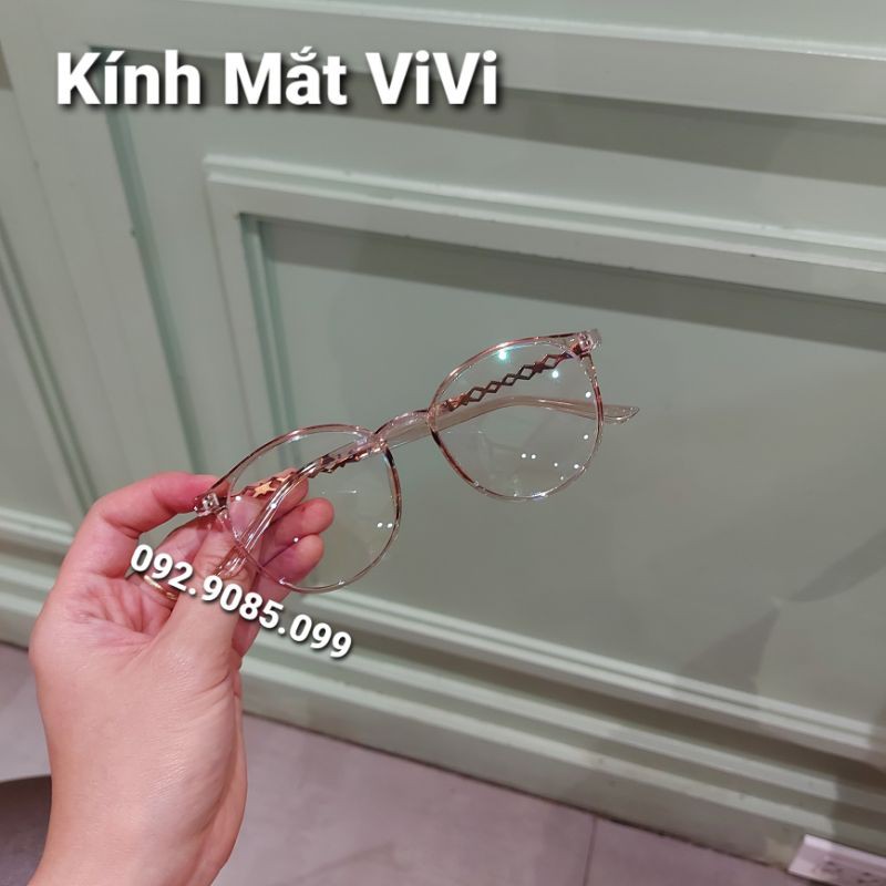 Gọng kính cận nam nữ dáng tròn V529 - Kính thời trang 0 độ hàn quốc + nhận cắt tròng cận viễn loạn